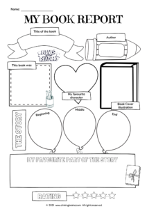 Book Report Template | My Book Report Writing - Shining Brains