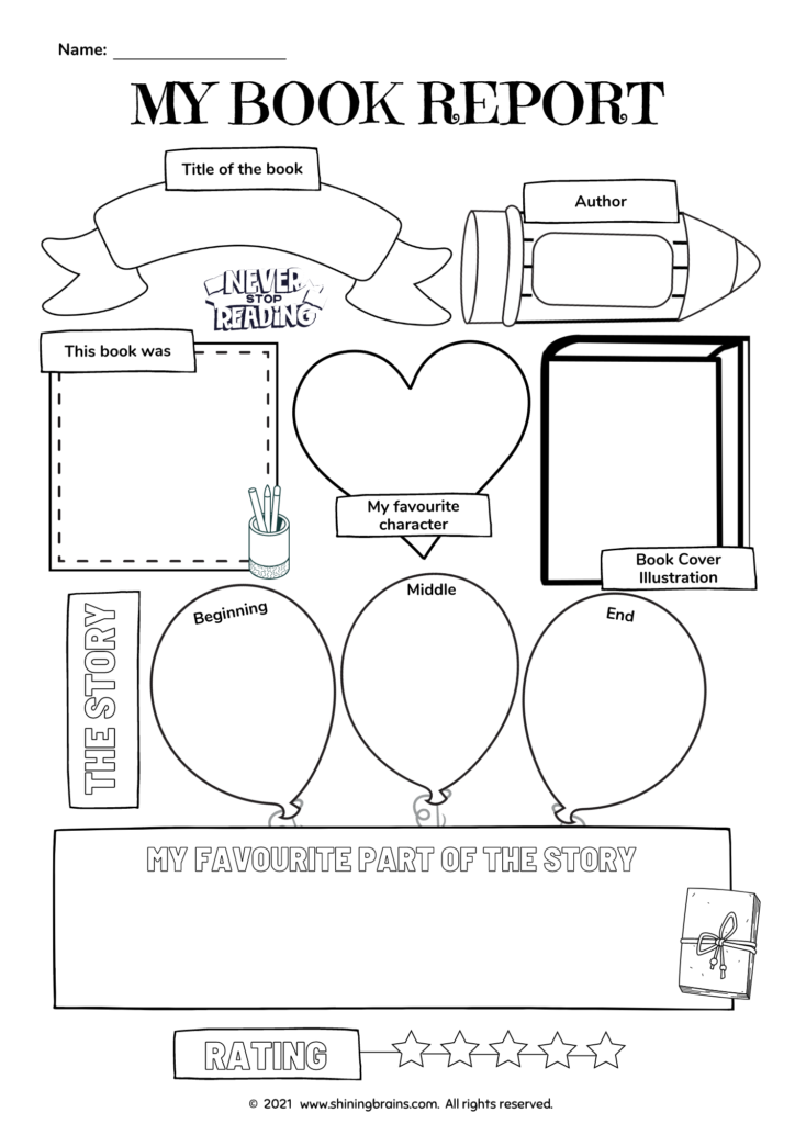 Book Report Template My Book Report Writing Shining Brains