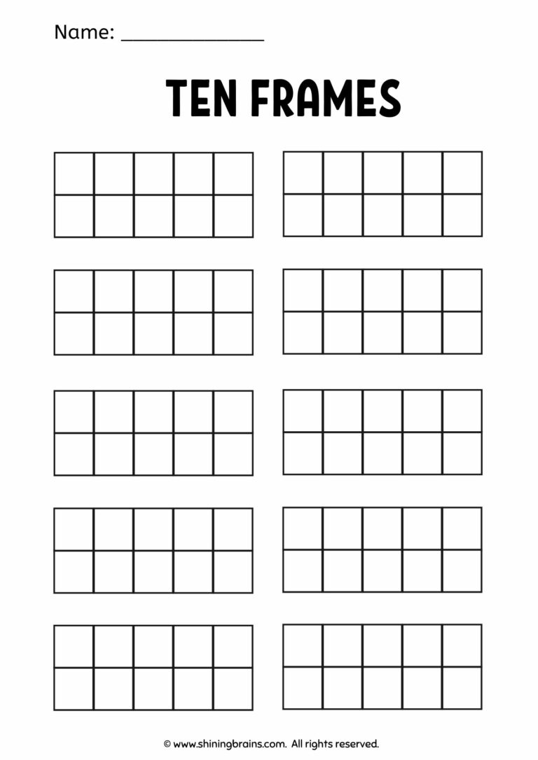 10 Frames For Math