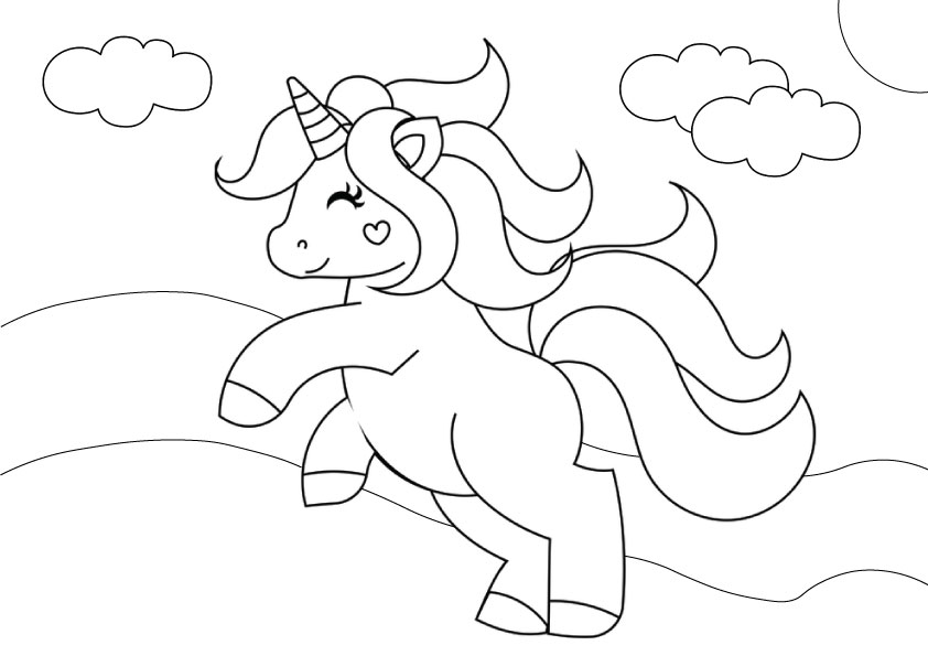 free coloring pages of pretty unicorns