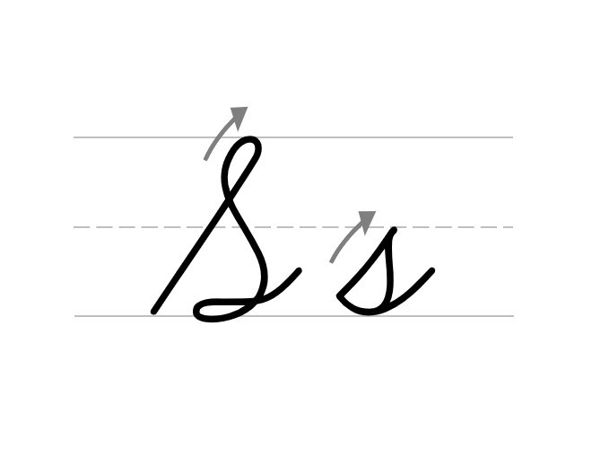Simple Cursive s practice | How to write capital and small cursive s