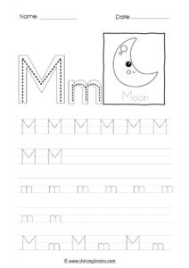 tracing letter m worksheet | alphabet m