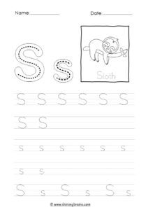 tracing letter s worksheet | alphabet s