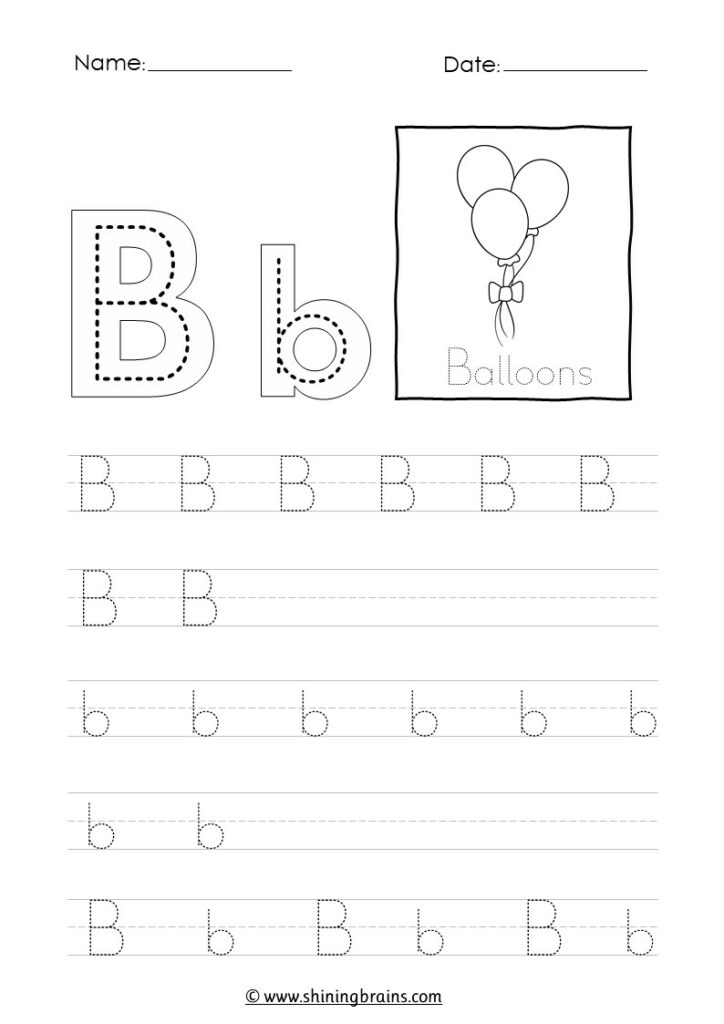 tracing the letter b | tracing letters