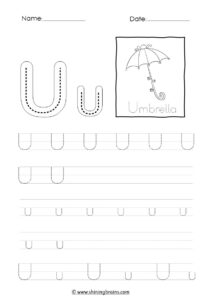 tracing letter u worksheet | alphabet u