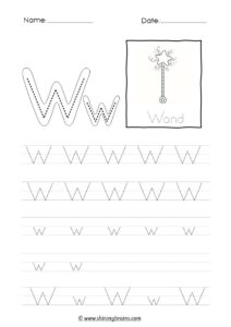 tracing letter w worksheet | alphabet w