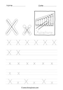 tracing letter x worksheet | alphabet x