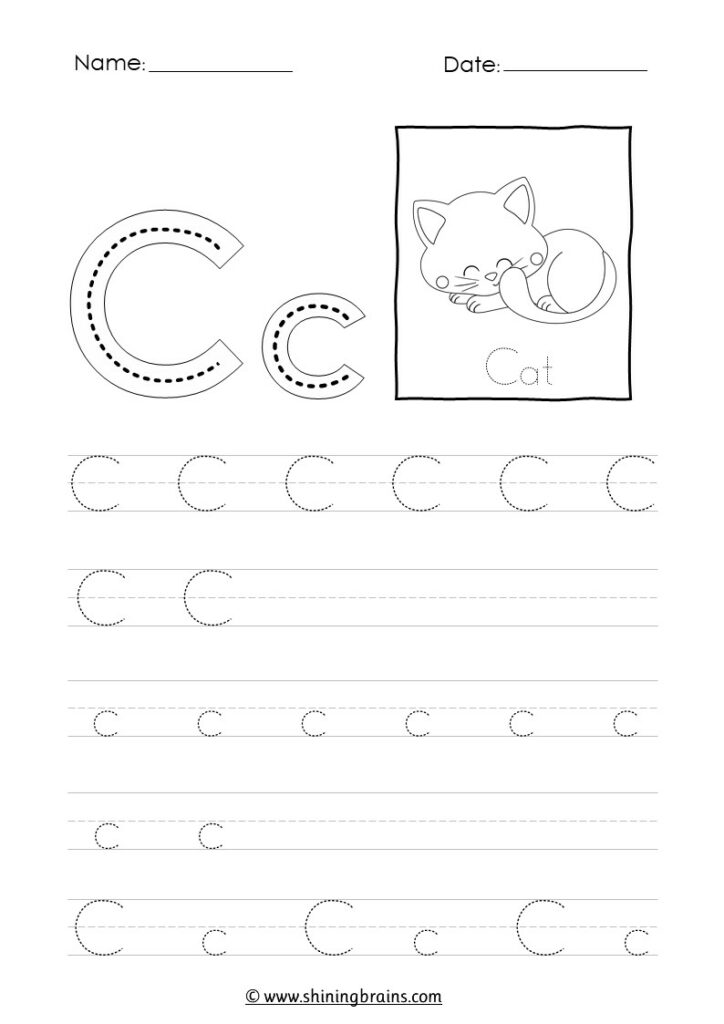 tracing letters | trace the letter c