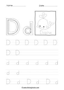 tracing letter d worksheet | alphabet d