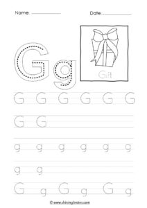 tracing letter g worksheet | alphabet g