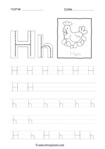 tracing letter h worksheet | alphabet h