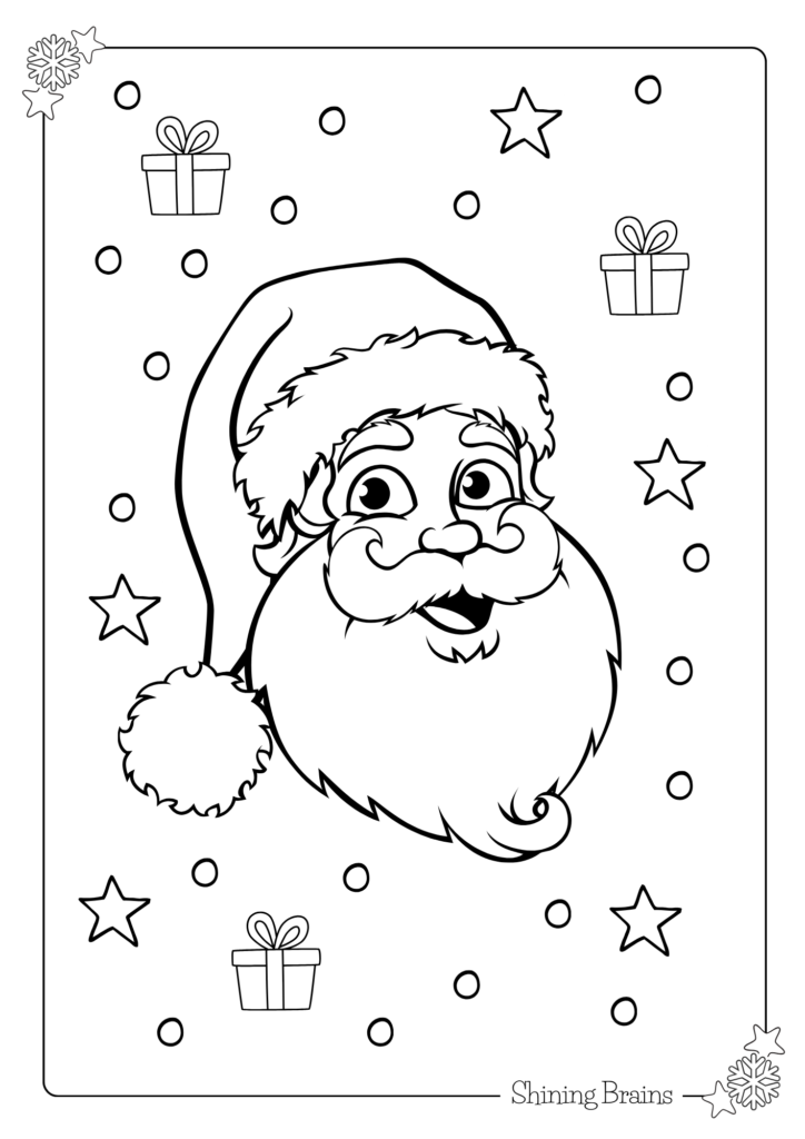 Santa Face Colouring Page