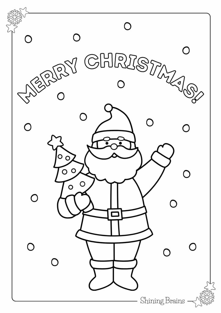 Merry Christmas Colouring Page | Santa Claus Coloring Page