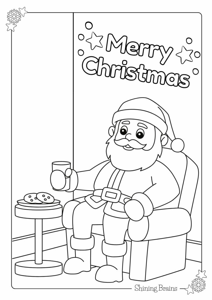 Santa Coloring Printable Sheet