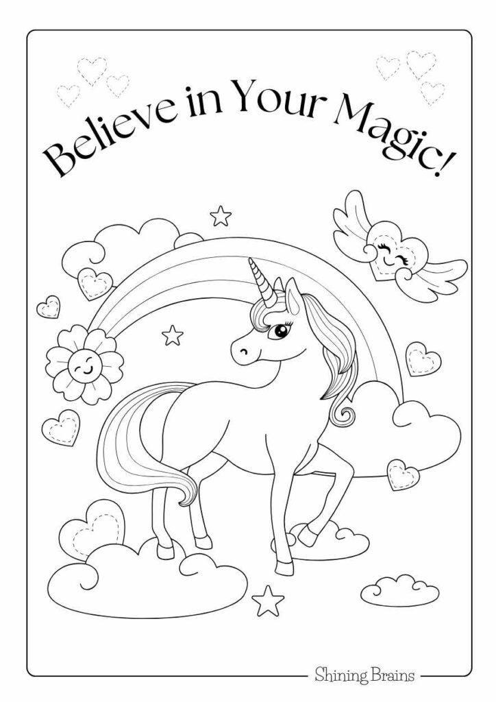 Unicorn colouring pages for Kids