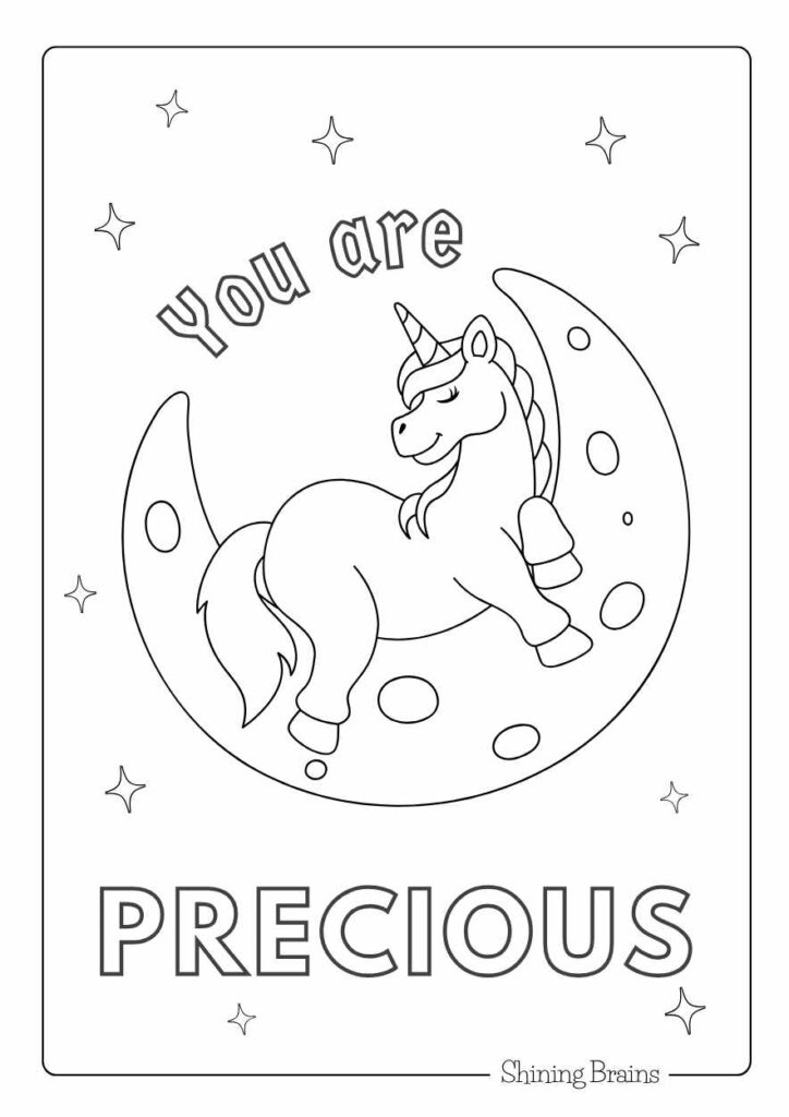 You are precious unicorn coloring sheet