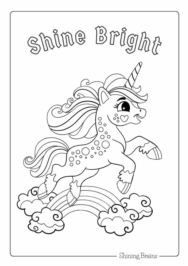 20+ Cute Unicorn Colouring pages